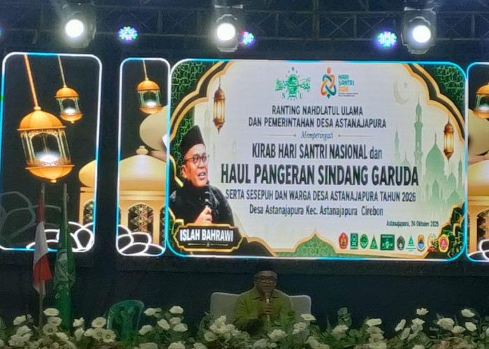 Hari Santri 2026 di Astanajapura Cirebon, Cak Islah Ajak Pemuda NU Berpikir Rasional