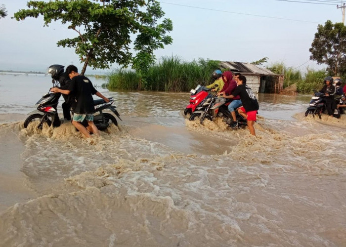 Banjir Terjang Wilayah Pesisir Cirebon Pagi Ini, Arus Lalu Lintas Pantura Macet Parah
