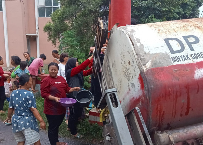 Truk Bermuatan 8 Ton Minyak Goreng Curah Terperosok di Selokan, Warga Berebut