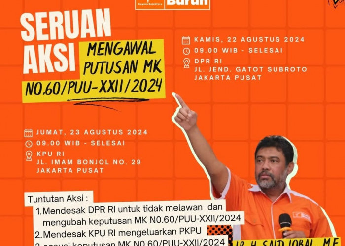 Protes Penjegalan Putusan MK Soal UU Pilkada, Massa Partai Buruh Kepung DPR RI 