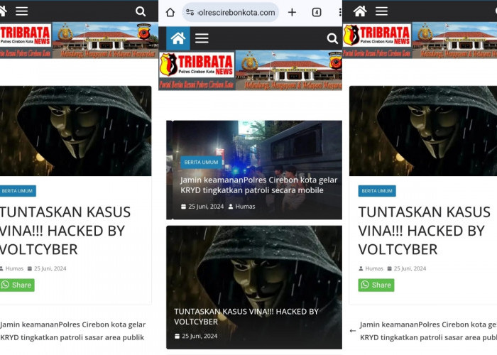 Website Polres Cirebon Kota Dihack, Ditulisi Soal Kasus Vina