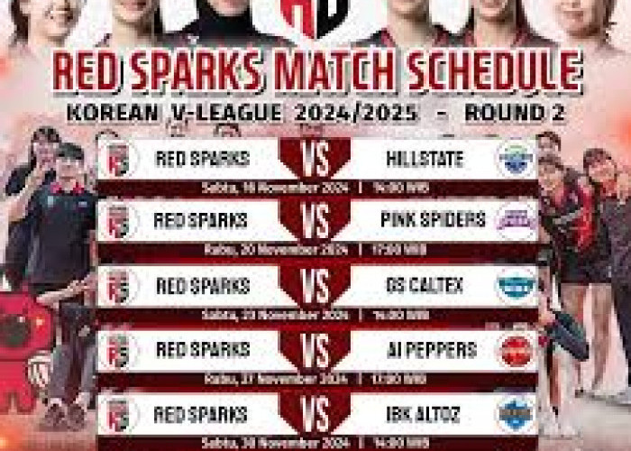 Jadwal Pertandingan Red Spark dalam Korean V-League 2024/2025: Pertandingan Sengit! 