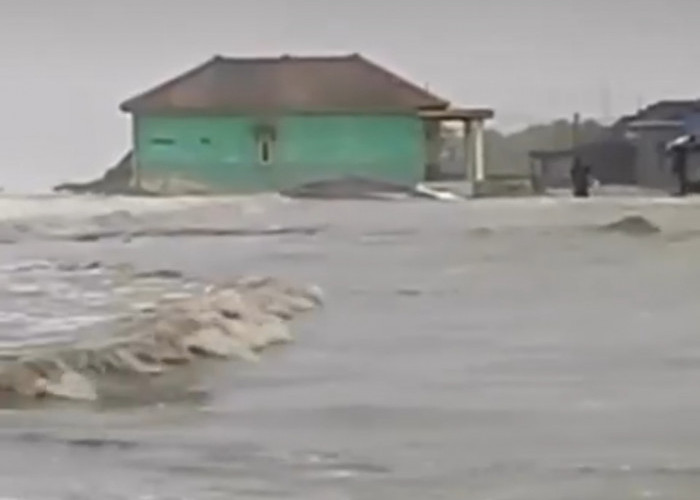 Ngeri! Ombak di Pantai Eretan Indramayu Terjang Daratan, Warga Mengungsi karena Banjir Rob