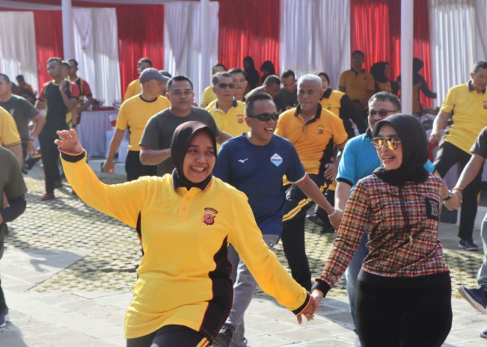 Pererat Sinergitas, Forkompinda Kabupaten Cirebon Olahraga Bersama 
