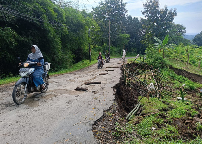 HOROR! Jalur Menuju Desa Belawa Mengalami Longsor, Hingga Saat Ini Belum Ditangani