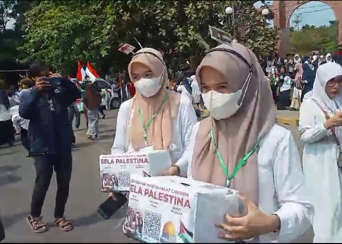 Aksi Bela Palestina di Kota Cirebon, Rp100 Juta Siap Disumbangkan ke Gaza