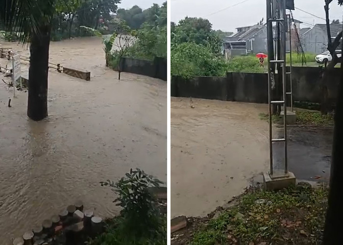 Kali Pacit Meluap, di Wilayah Mundur Air Sudah Masuk Jalan Pemukiman Warga