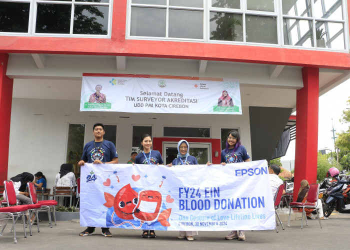 EPSON dan PMI Kota Cirebon Kolaborasi Gelar Donor Darah, 100 Pendonor Tercapai