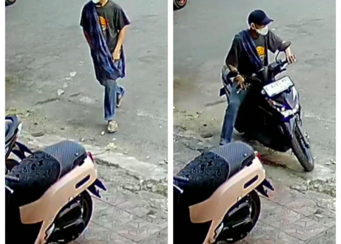 Motor Karyawan Resto di Pagongan Cirebon Digondol Maling Bersarung, Aksi Pelaku Terekam CCTV