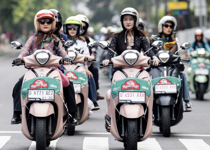 Rayakan Hari Kartini! Ratusan Pengendara Wanita Riding Bareng Pakai Grand Filano Hybrid dengan Outfit Kebaya
