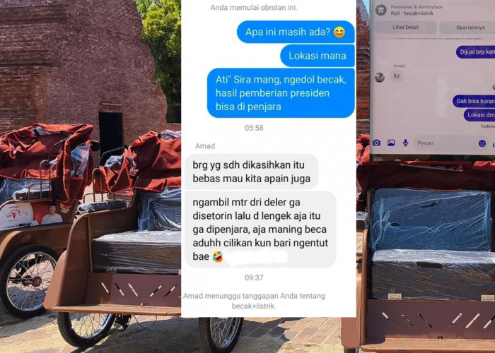 Ya Ampun! Becak Listrik Pemberian Prabowo Dijual Rp8 Juta di Cirebon