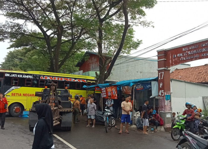 BREAKING NEWS: Bus Kecelakaan Tabrak Motor di Samadikun Cirebon, Ada Korban Tewas