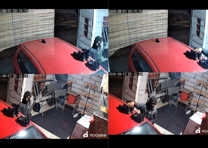Pria Bertopeng Terekam CCTV Melakukan Pencurian di Kertasari Cirebon, Diduga Bawa Sajam