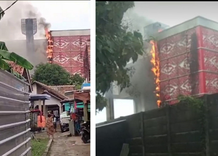 Stadion Watubelah Cirebon Terbakar, Api Lahap Ornamen Mega Mendung