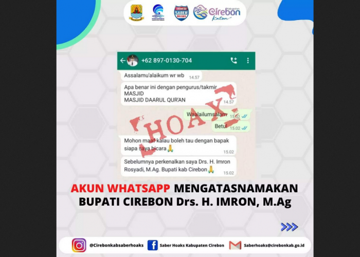 Nama Bupati Cirebon H Imron Dicatut Pelaku Penipuan, Korbannya Pengelola Masjid