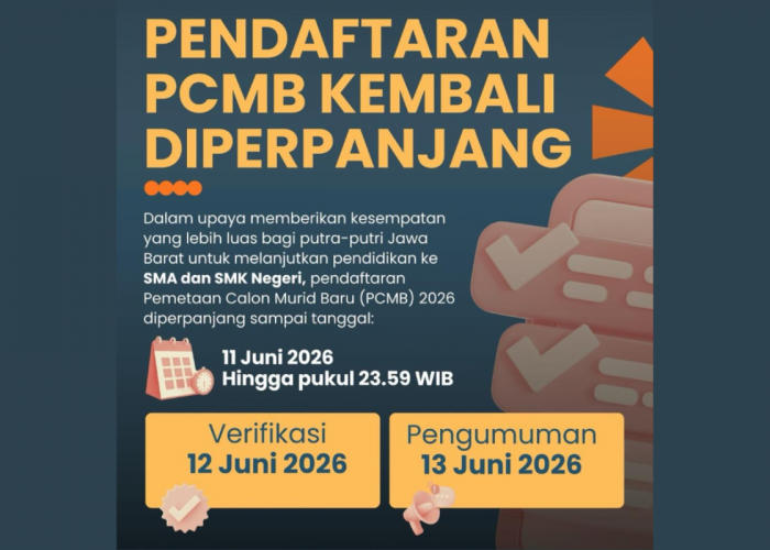 PCMB 2026 Jawa Barat Diperpanjang, Catat Jadwal Terbaru Pendaftaran dan Verifikasi