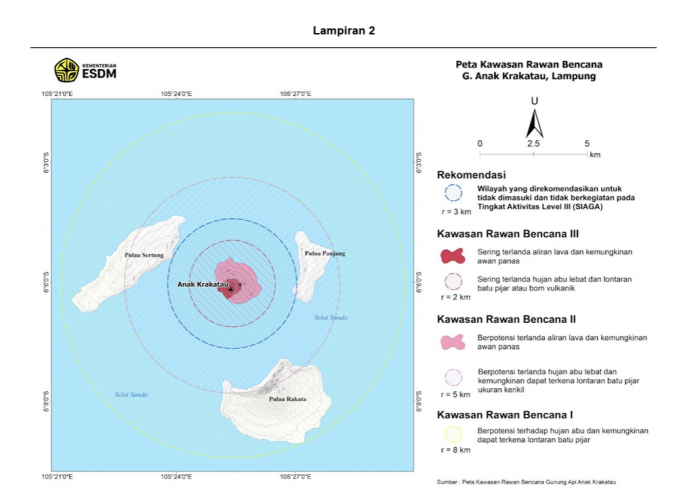 Anak Krakatau Kembali Aktif, PVMBG Naikkan Status Jadi Siaga dan Tetapkan Radius Bahaya 3 Km