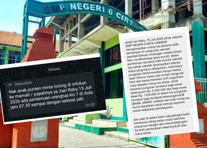 SMPN 6 Kota Cirebon Disorot, Pungutan Uang Koperasi Rp2 Juta, Kepsek Beri Penjelasan