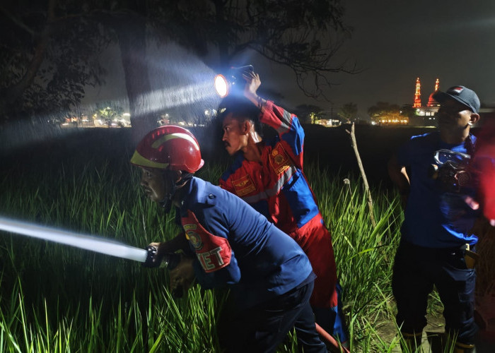 Kebakaran Ilalang di TPU Tegalurung Indramayu Bikin Warga Panik, Diduga Akibat Bakar Sampah