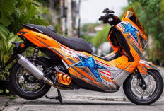 Bikin Auto Pangling, Modifikator Ini Bawa Nuansa Nostalgia Balap Legendaris di Modifikasi NMAX 'TURBO'