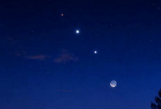 Fenomena Langka Malam Ini, Bulan Sabit dan Tiga Planet Terang Hiasi Langit Barat