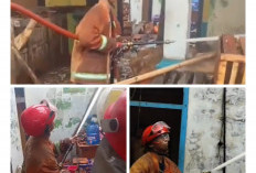 Diduga Konsleting Listrik, Ruko di Pasar Wates Karangkendal Hangus Sebagian