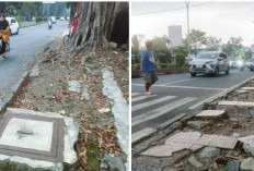 Trotoar Jalan Cipto Mangunkusumo Cirebon Rusak, Pemkot Akui Terkendala Anggaran