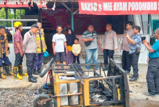 Heboh! Gerobak Bakso Terbakar Saat Ramai Pembeli di Kota Cirebon