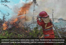Hotspot Karhutla Indonesia Capai 1.532 Titik! Sebanyak 64 Pesawat dan 54.394 Personel Dikerahkan