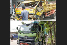 Kecelakaan di Cirebon, Dump Truk vs Truk Gandengan di Jalan Diponegoro