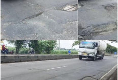 Jalur Pantura Cirebon Rusak Parah, Lubang Menganga Picu Truk Pecah Ban