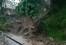 Tanah Longsor Tutup Jalan di Dusun Buah Bedul Kaler Kecamatan Greged