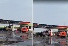 Minibus dan Truk Tronton Terbakar di SPBU Tulungagung Indramayu