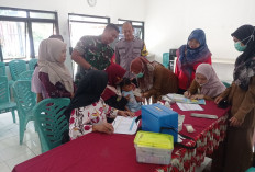 Babinsa Dampingi Imunisasi Susulan ORI Campak dan Rubela di Kelurahan Sukapura