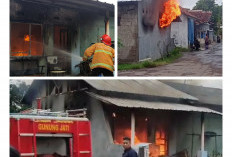 Diduga Korsleting, Rumah di Gunung Jati Ludes Terbakar, Dua Pemilik Alami Luka Bakar